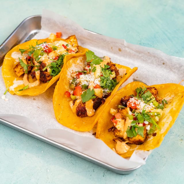Caribbean Chicken Tacos.