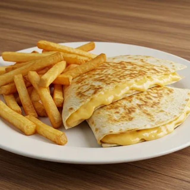 Kid's Cheese Quesadilla with French Fries.