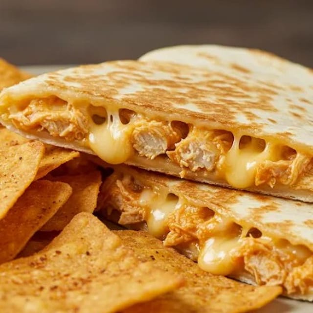 Kid's Chicken Quesadilla with Chips.