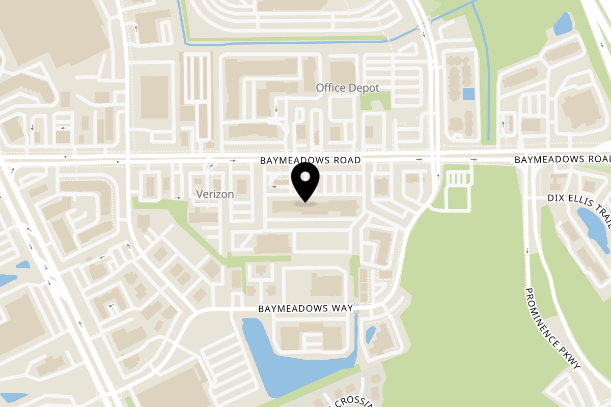 Map showing the location of Taco Way Baymeadows on 8618 Baymeadows Rd in Jacksonville